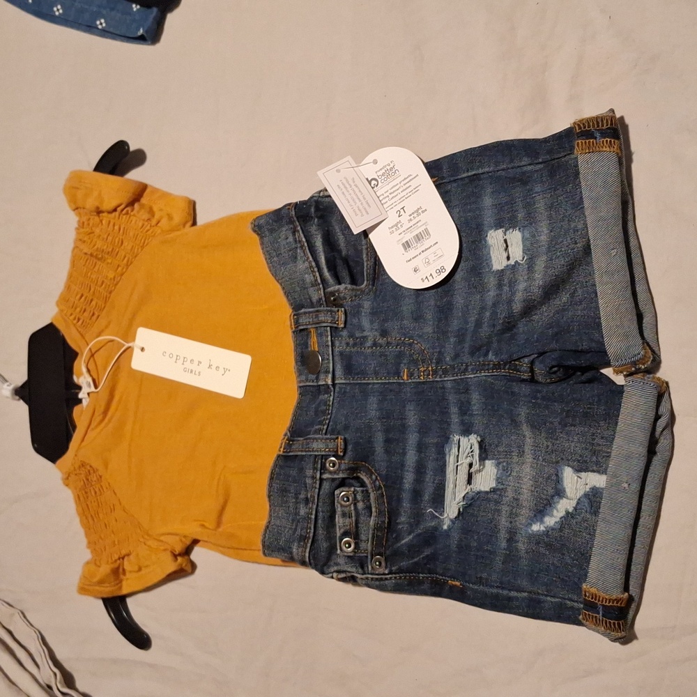 2T girls top and shorts NWT